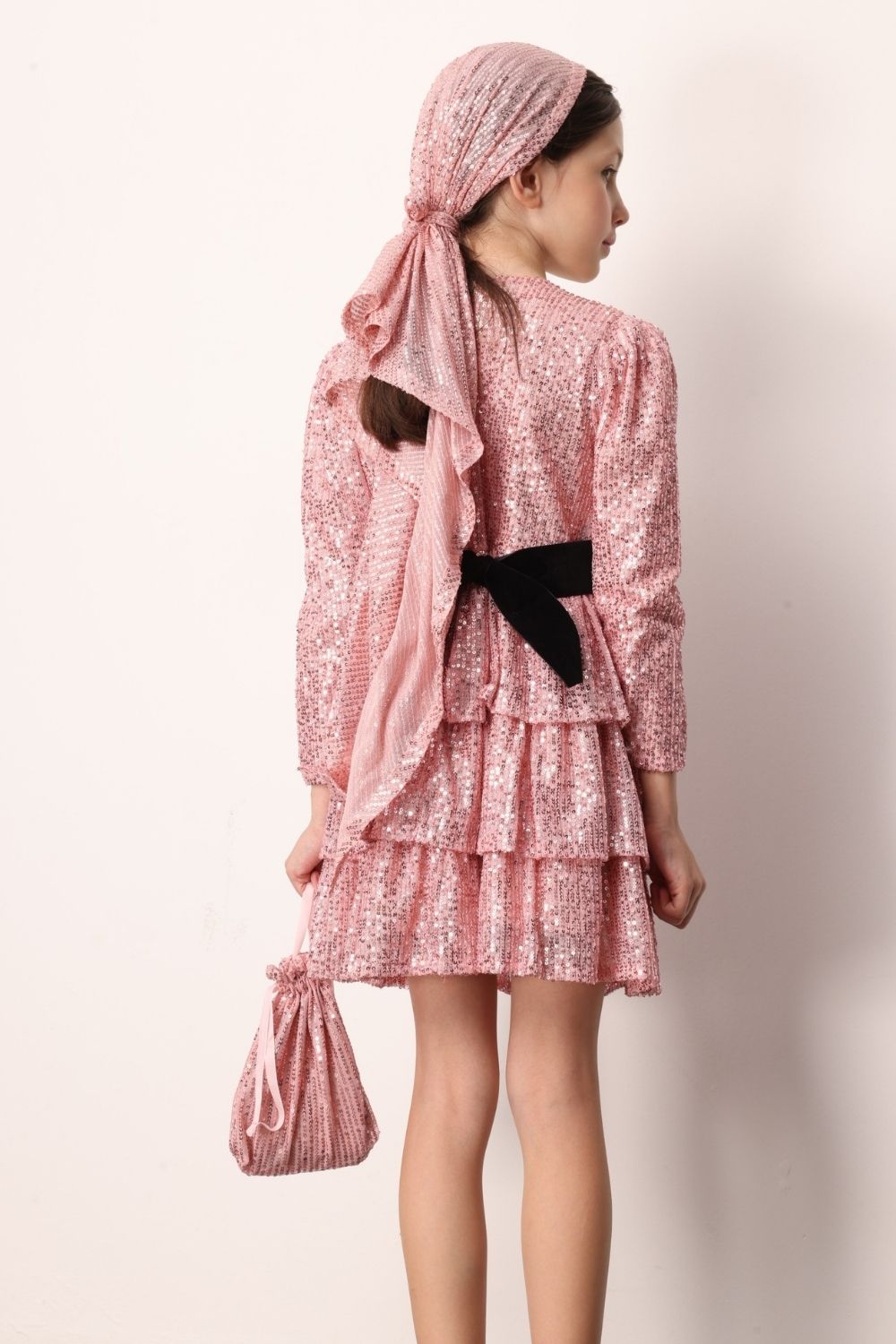 ULMB25AWGDRE019_1028_4.jpg Pink Sequin Tiered Girls Dress - Liona