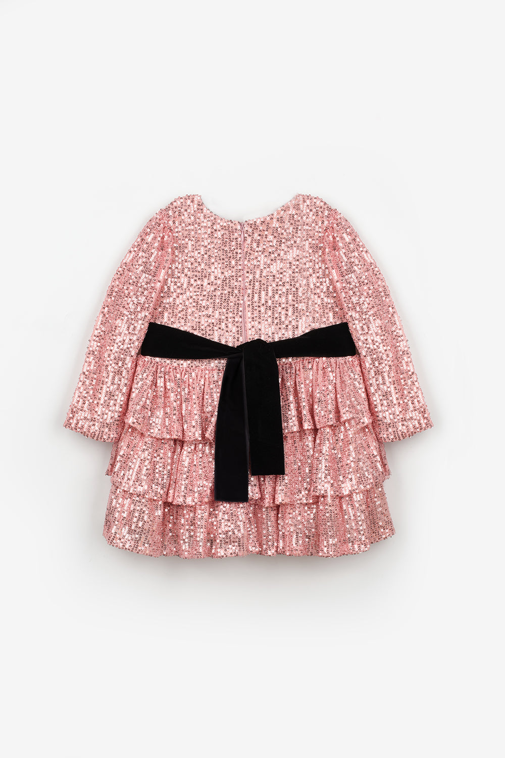 ULMB25AWGDRE019_1028_6.jpg Pink Sequin Tiered Girls Dress - Liona