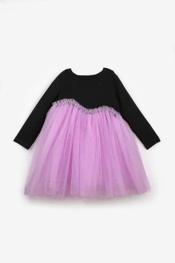 Lilac Asymmetrical Tulle Skirt Dress for Girls - Rebeca