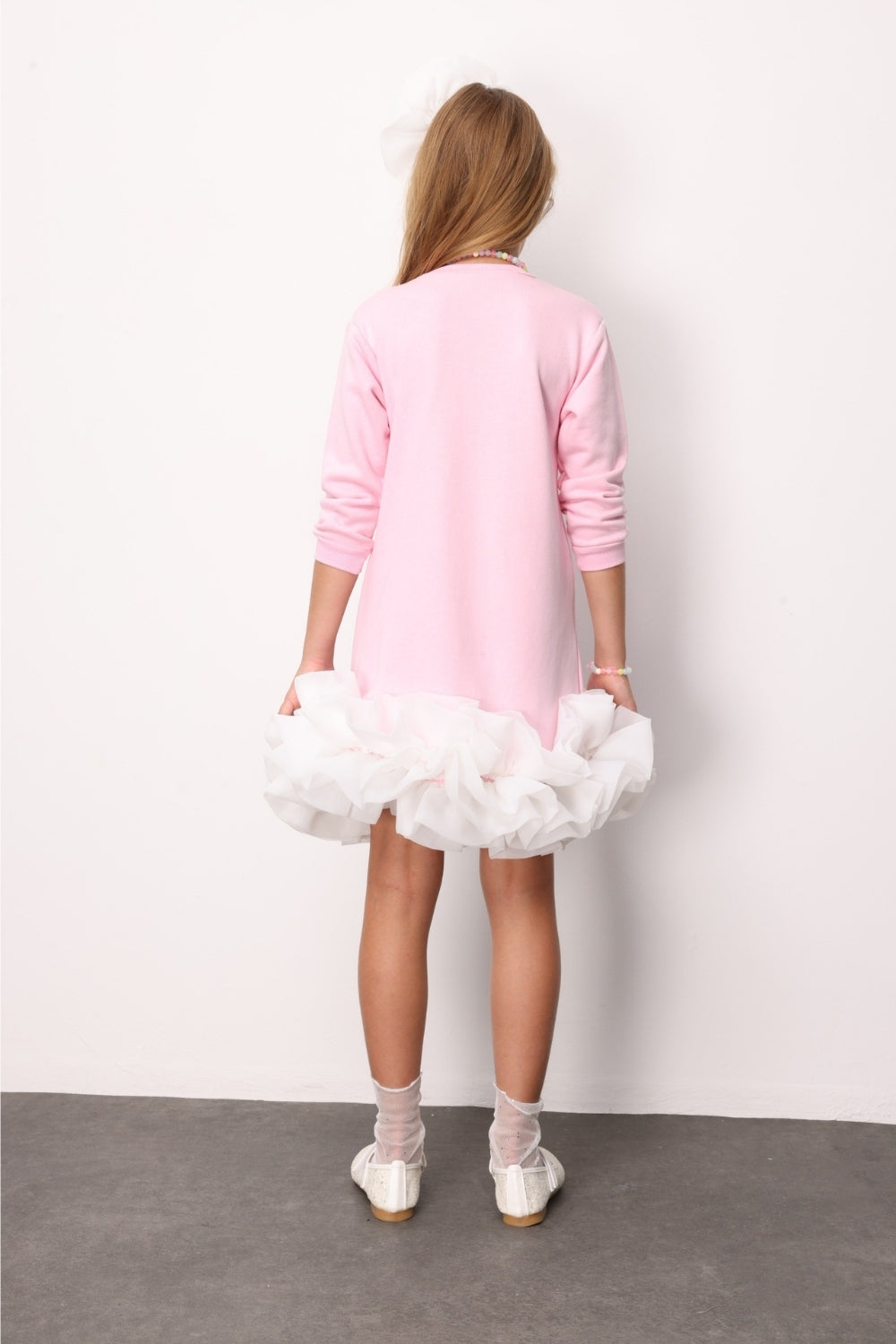 ULMB25AWGDRE021_1028_4.jpg Pink Ruffled Hem Dress for Girls - Alix