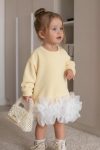 Yellow Ruffled Hem Girls Dress - Alix