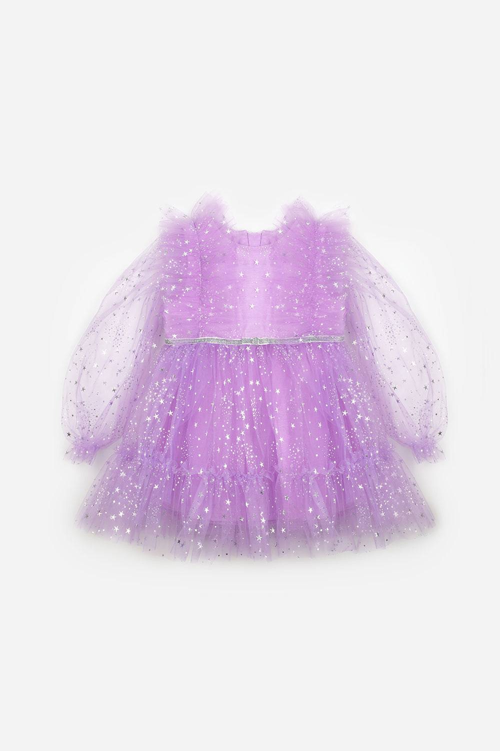 ULMB25AWGDRE023_1021_5.jpg Lilac Ruffled Shoulder Star Dress for Girls - Stella