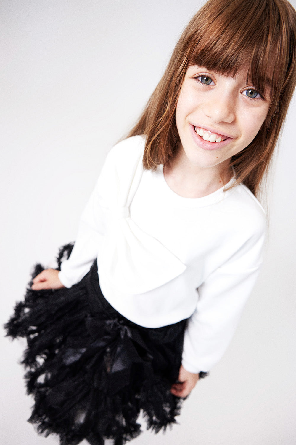 ULMB25AWGSWT002_1007_3.jpg Ecru Bow Front Girls' Sweatshirt - Sophie