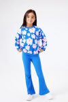 Blue Floral Pattern Girls' Tracksuit - Gemma