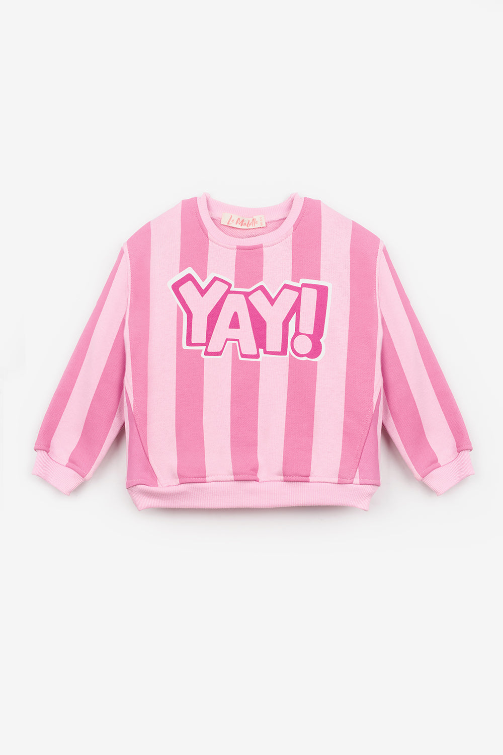 ULMB25AWGTRC004_1028_6.jpg Pink Bow Printed Striped Girls' Tracksuit Set - Phoebe