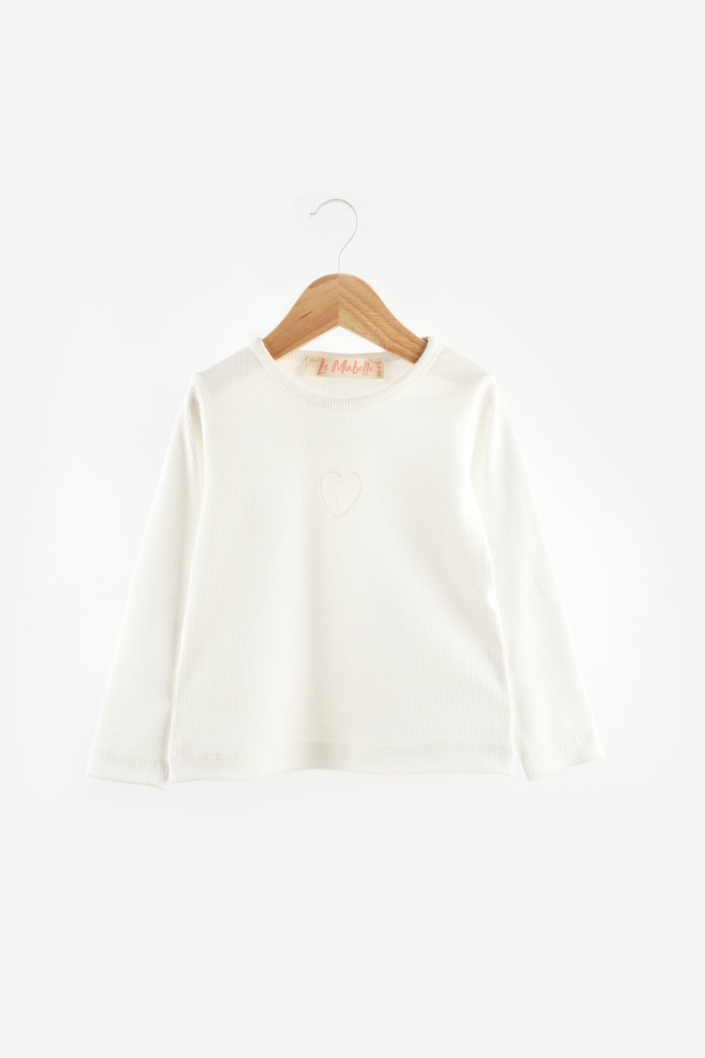 ULMB25AWGTSH001_1007_5_b67a13a4-75fa-44a3-91cb-d4c873a38a48.jpg Ivory Ribbed Girl's T-Shirt with Heart Embroidery