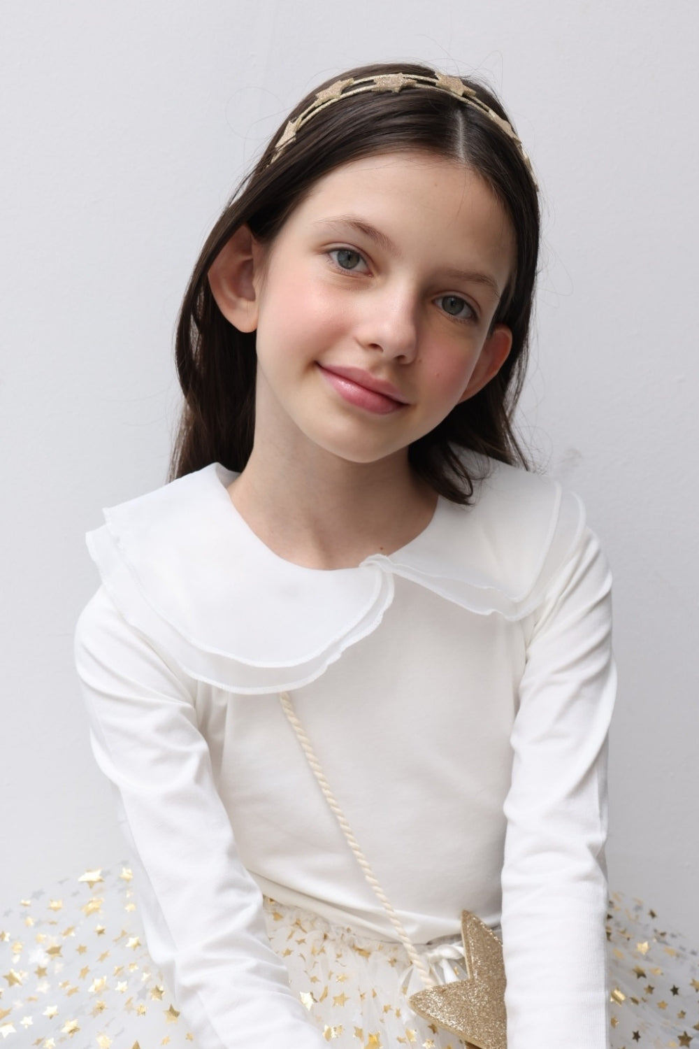 ULMB25AWGTSH003_1007_2.jpg Ivory Organza Collar Girls T-Shirt