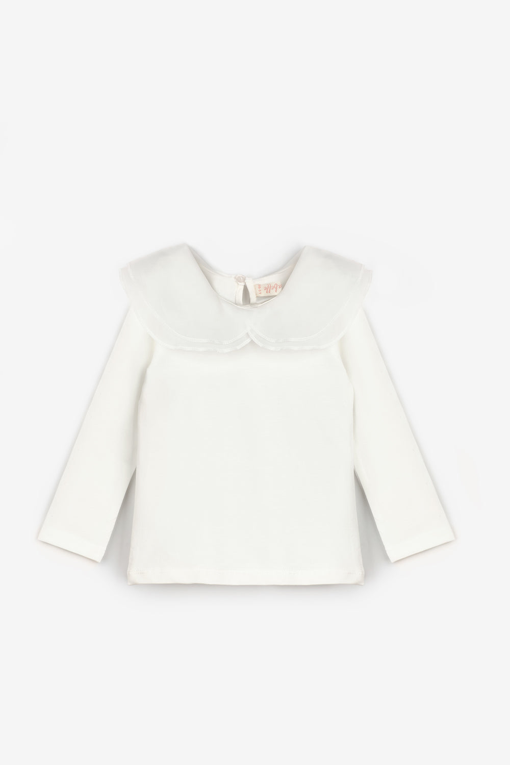 ULMB25AWGTSH003_1007_5.jpg Ivory Organza Collar Girls T-Shirt