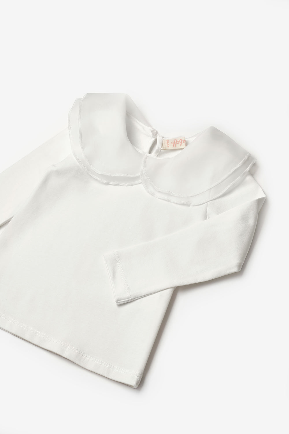 ULMB25AWGTSH003_1007_7.jpg Ivory Organza Collar Girls T-Shirt