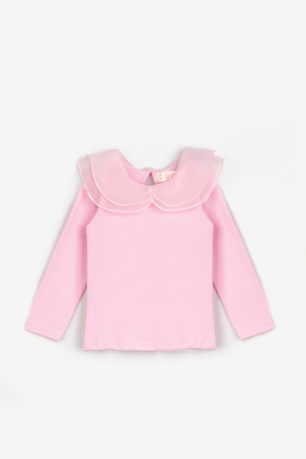 ULMB25AWGTSH003_1028_5.jpg Pink Organza Collared Girls' T-Shirt
