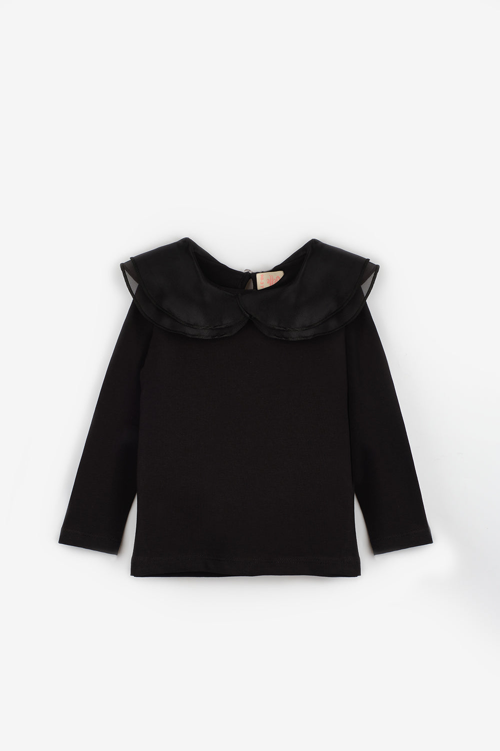 ULMB25AWGTSH003_1034_5.jpg Black Organza Collar Girls' T-Shirt