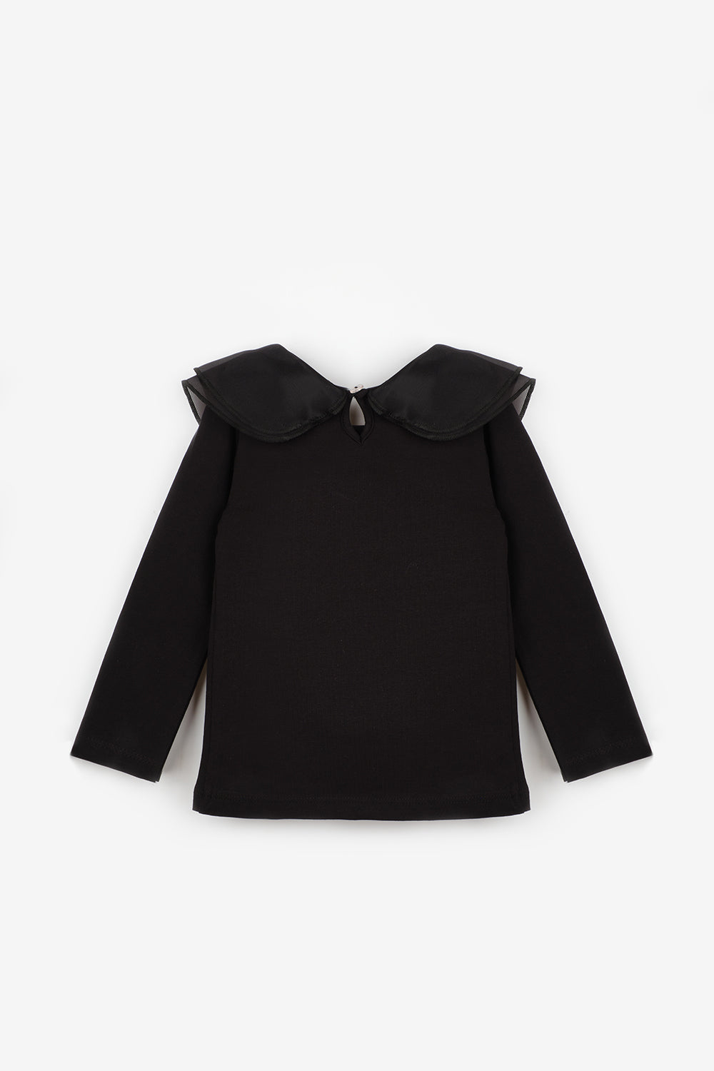 ULMB25AWGTSH003_1034_6.jpg Black Organza Collar Girls' T-Shirt