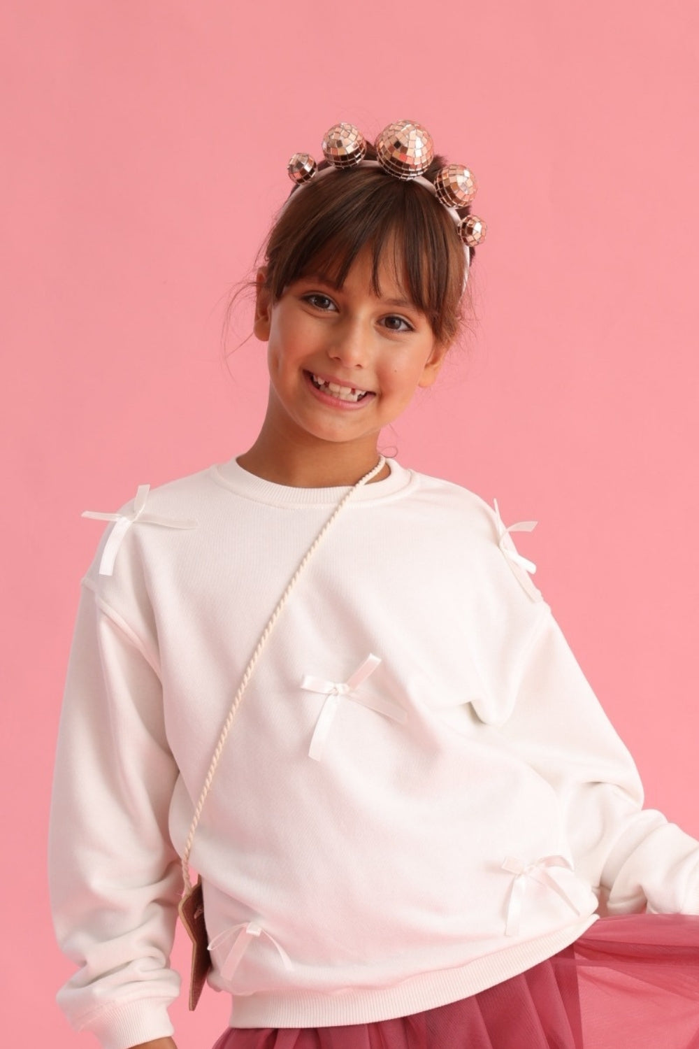 ULMB25AWGTSH004_1007_1.jpg Cream Bow Detail Girls' Sweatshirt