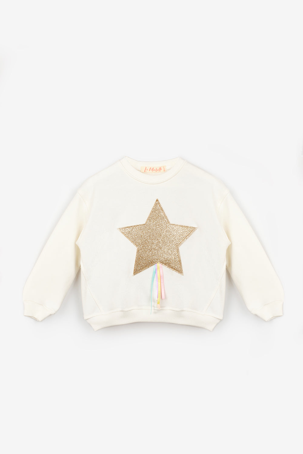 ULMB25AWGTSH010_1005_5.jpg White Star Embroidered Ribbon Detail Girls Sweatshirt