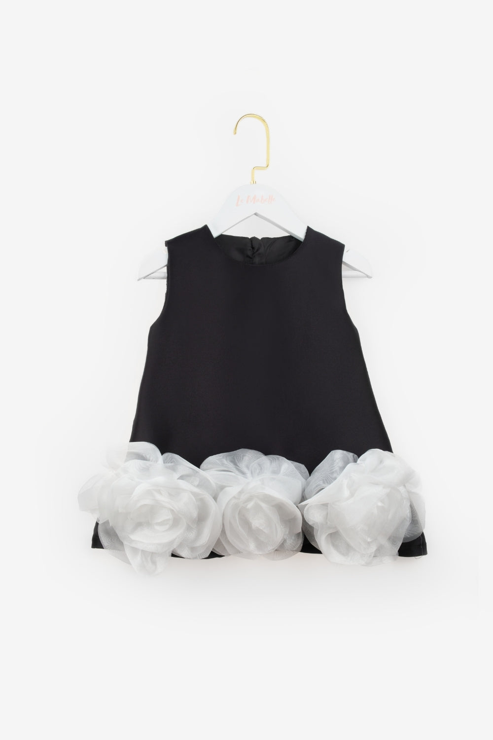ULMB25SSGDRE002_1034_5.jpg Black Dress with Rose Detail for Girls - Paola
