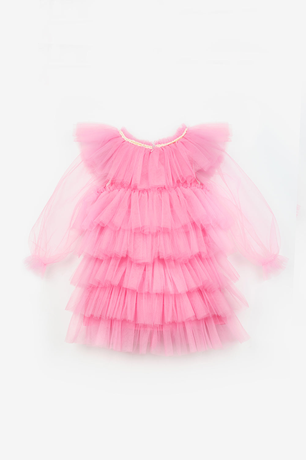 ULMB25SSGDRE007_1008_6.jpg Fuchsia Layered Tulle Dress for Girls - Laura
