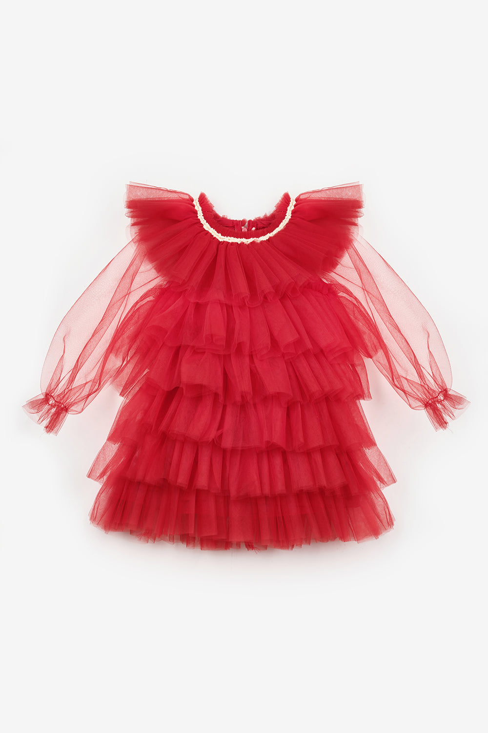 ULMB25SSGDRE007_1015_5_f58af734-9720-4d17-82ad-c82d5c74ac4d.jpg Red Layered Tulle Dress for Girls - Laura