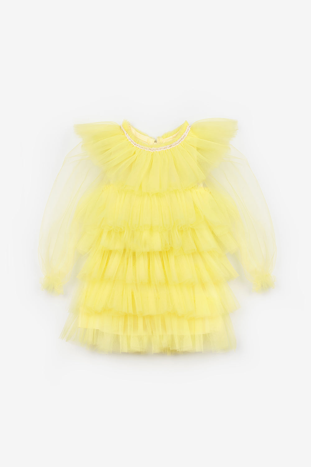 ULMB25SSGDRE007_1033_5.jpg Yellow Layered Tulle Dress for Girls - Laura