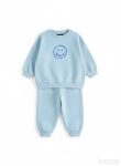 Unisex Kids Cotton Blue Smiley Print Tracksuit - Comfortable Fit
