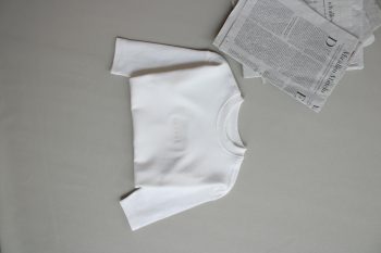 White Embroidered Oversized Long Sleeve T-shirt