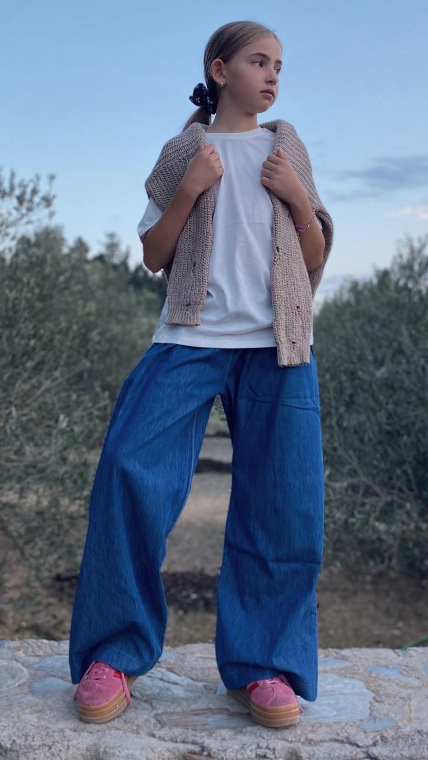 genis-paca-kot-pantolon-4-12-yas-mavi-ce3f8f.jpeg Wide Leg Denim Pants for Ages 4-12 Blue