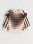 LCW Kids Brown Striped Crew Neck Sweatshirt