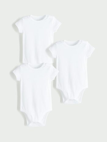 LCW Baby Ecru Basic Boys' Bodysuits Set of 3