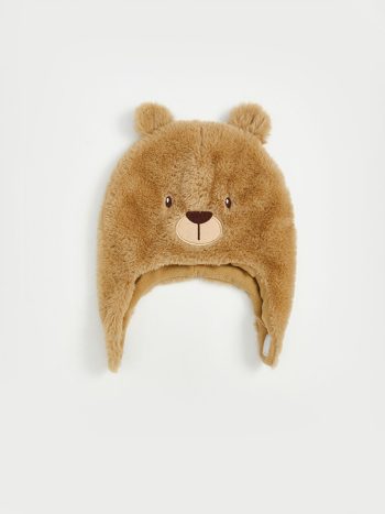 LCW Baby Beige Bear Figurine Plush Snow Hat