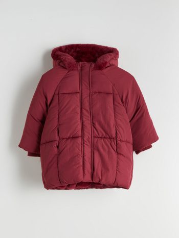 LCW Kids Burgundy Hooded Girls Puffer Jacket
