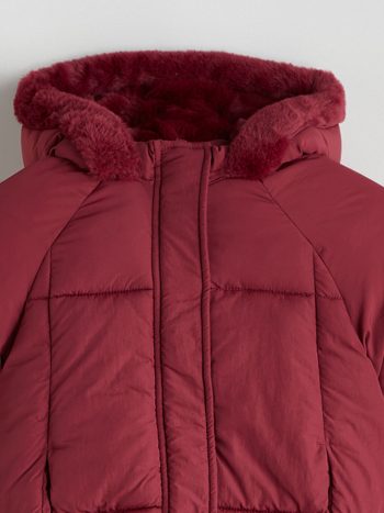 LCW Kids Burgundy Hooded Girls Puffer Jacket