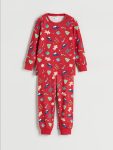 LCW Kids Red Crew Neck Christmas Themed Boys Pajama Set