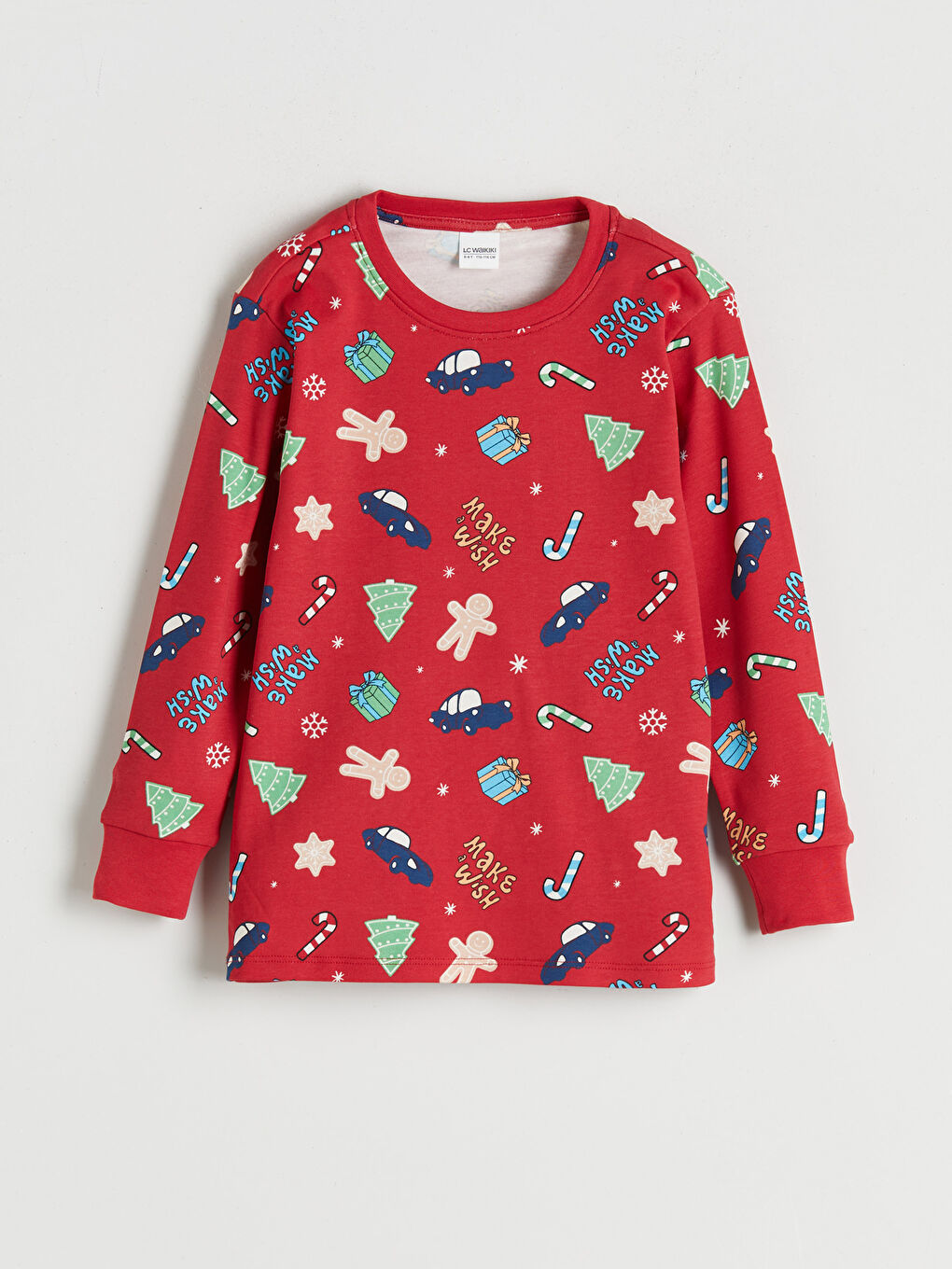 l_20252-w5dr14z1-ltq_a1.jpg LCW Kids Red Crew Neck Christmas Themed Boys Pajama Set