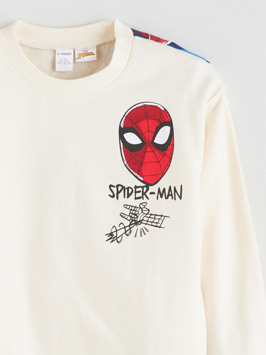 l_20252-w5dr29z1-qvk_a3.jpg LCW Kids Beige Spider-Man Licensed Boys Sweatshirt and Jogger Pants