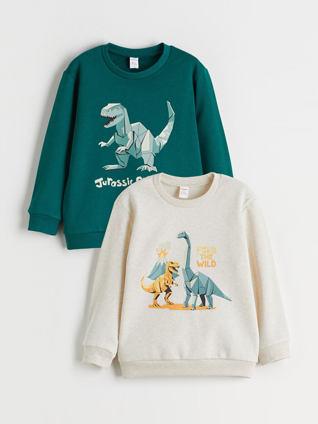 l_20252-w5ea73z1-hku_a-1.jpg LCW Kids Green Dinosaur Print Boys Sweatshirt Set