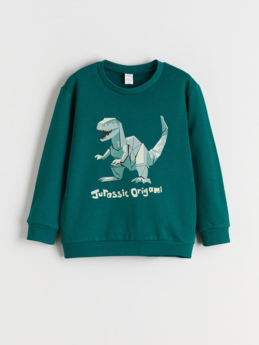 l_20252-w5ea73z1-hku_a3-1.jpg LCW Kids Green Dinosaur Print Boys Sweatshirt Set