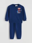 LCW Kids Navy Spider-Man Printed Boys Sweatshirt and Pants Set