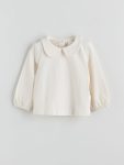 LCW Baby Ecru Peter Pan Collar Girls Sweatshirt
