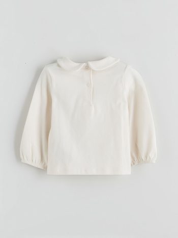 LCW Baby Ecru Peter Pan Collar Girls Sweatshirt