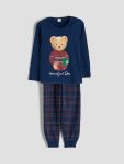 LC WAIKIKI Navy Bear Teddy Printed Boys Pajama Set