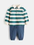 LCW Baby Cream Polo Collar Boys 2-Piece Set