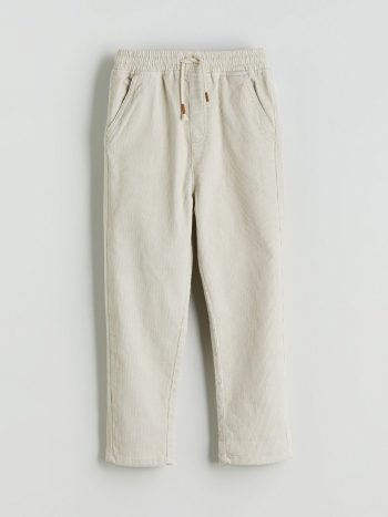 LCW Kids Gray Elastic Waist Velvet Pants for Boys