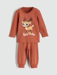 LCW Kids Brown Printed Boys Pajama Set