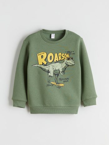 Green Dinosaur Print Boys Sweatshirt and Jogger Set