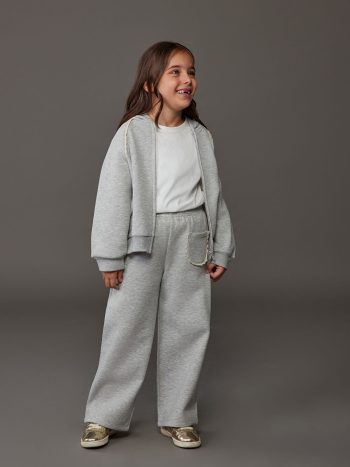 LCW Kids Gray Elastic Waist Basic Girls Sweatpants