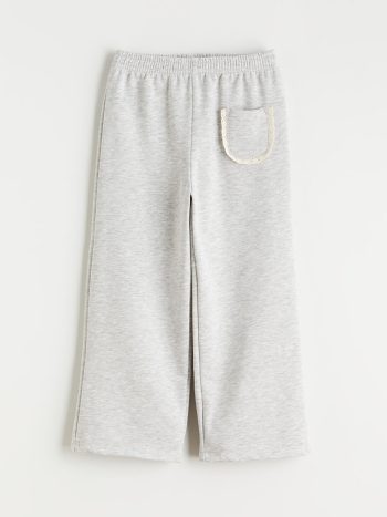 LCW Kids Gray Elastic Waist Basic Girls Sweatpants