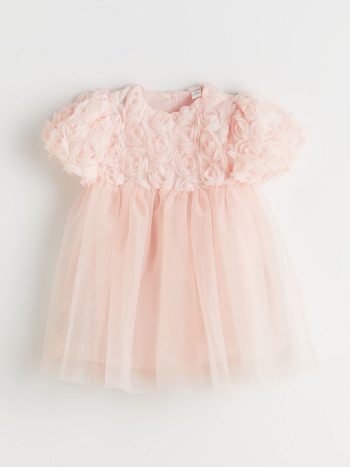 LCW Kids Pink Round Neck Girls Dress