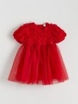 LCW Kids Red Bicycle Collar Girls Party Dress