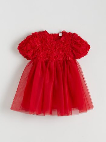 LCW Kids Red Bicycle Collar Girls Party Dress