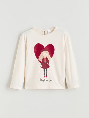 LCW Kids Cream Round Neck Girls T-Shirt Set of 2