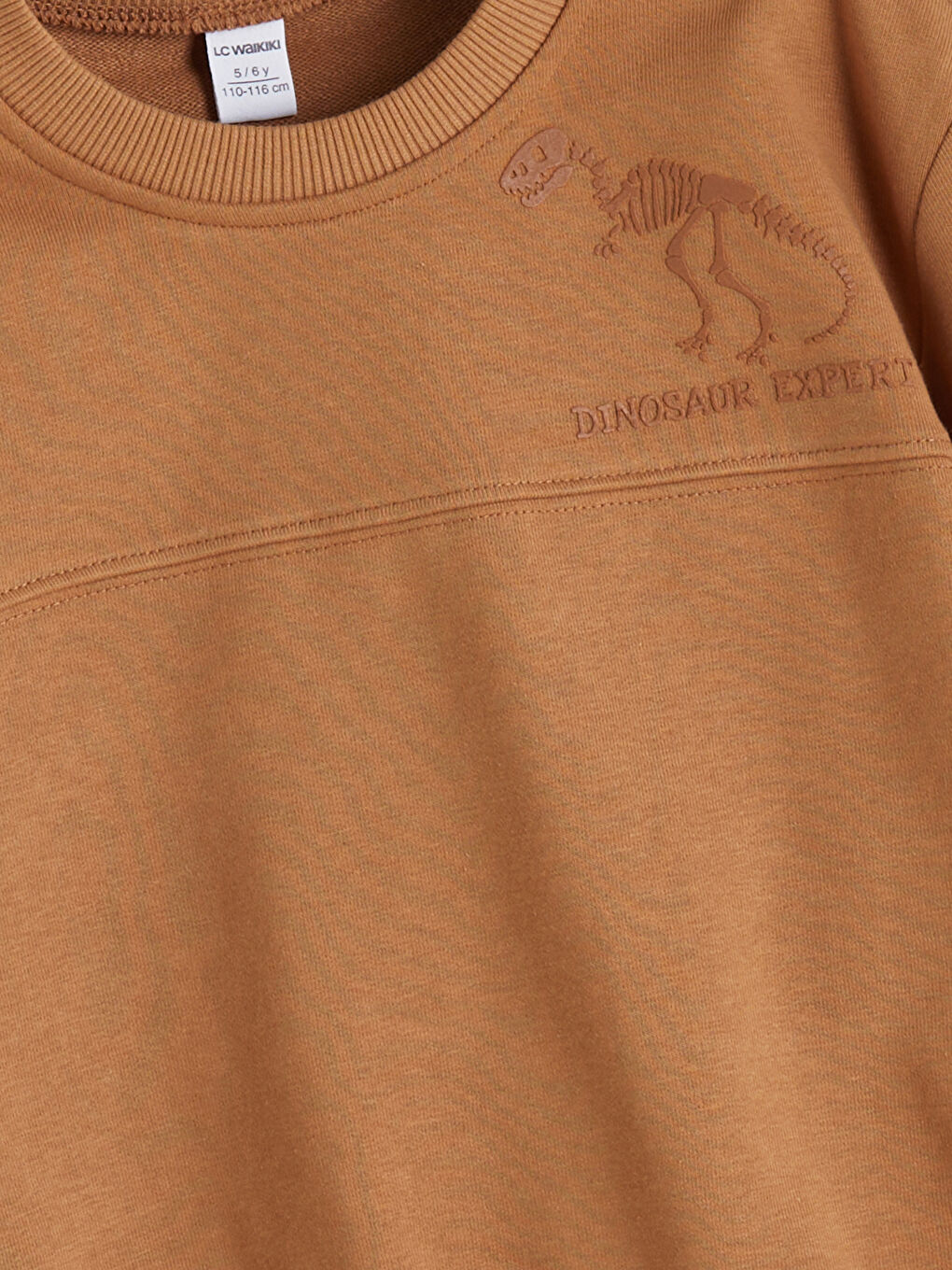 l_20252-w5kn88z1-gq6_a2.jpg LCW Kids Brown Crew Neck Dinosaur Print Sweatshirt for Boys